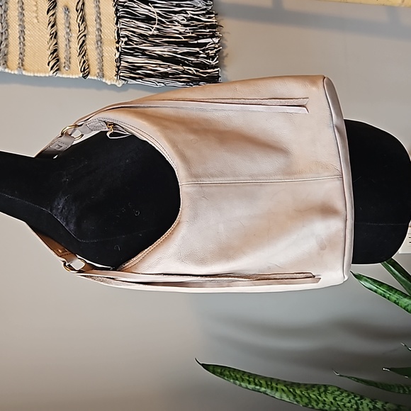 Anthropologie MARGOT Cream Leather Hobo - Picture 7 of 12